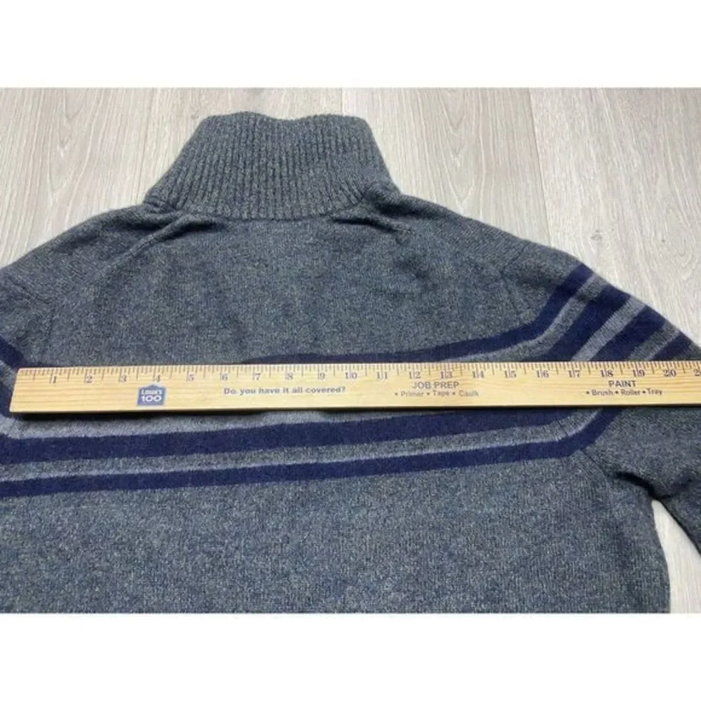 Banana Republic Sweater Men XL Merino‎ Wool Extra Fine Italian Henley Striped